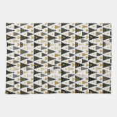 Zwart Goud Kerstmispatroon#25 ID1009 Theedoek (Horizontaal)