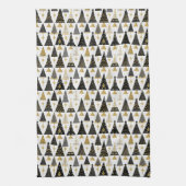 Zwart Goud Kerstmispatroon#25 ID1009 Theedoek (Verticaal)