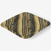 Zwart Goud Kerstmispatroon#28 ID1009 Papieren Bordje (Gebogen)