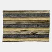 Zwart Goud Kerstmispatroon#28 ID1009 Theedoek (Horizontaal)