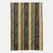 Zwart Goud Kerstmispatroon#28 ID1009 Theedoek (Verticaal)