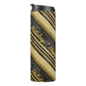 Zwart Goud Kerstmispatroon#28 ID1009 Thermosbeker (Geroteerd rechts)