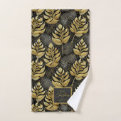 Zwart Goud Kerstmispatroon#29 ID1009 Bad Handdoek (Handdoek)