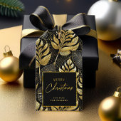 Zwart Goud Kerstmispatroon#29 ID1009 Cadeaulabel