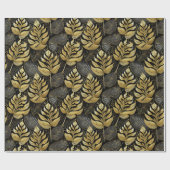 Zwart Goud Kerstmispatroon#29 ID1009 Cadeaupapier (Vlak)