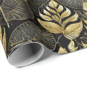 Zwart Goud Kerstmispatroon#29 ID1009 Cadeaupapier (Rol Hoek)