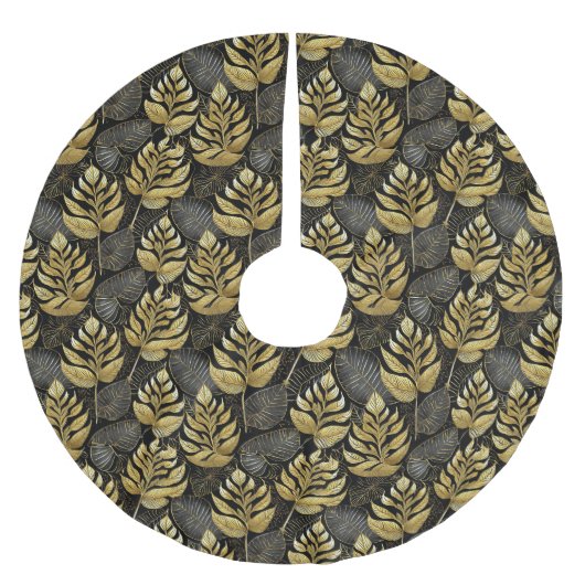 Zwart Goud Kerstmispatroon#29 ID1009 Kerstboom Rok (Voorkant)