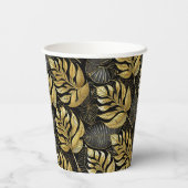 Zwart Goud Kerstmispatroon#29 ID1009 Papieren Bekers (Achterkant)