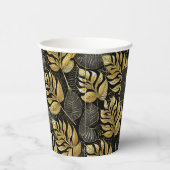 Zwart Goud Kerstmispatroon#29 ID1009 Papieren Bekers (Rechts)