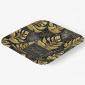 Zwart Goud Kerstmispatroon#29 ID1009 Papieren Bordje (Gebogen)