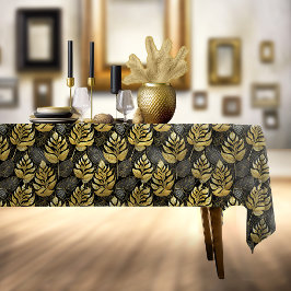 Zwart Goud Kerstmispatroon#29 ID1009 Tafelkleed