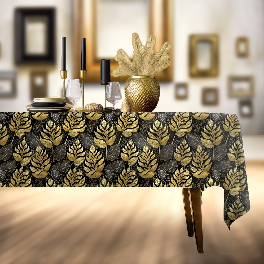 Zwart Goud Kerstmispatroon#29 ID1009 Tafelkleed