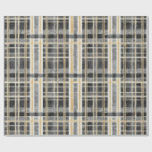 Zwart Goud Kerstmispatroon#2 ID1009 Cadeaupapier (Vlak)