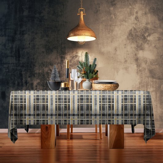 Zwart Goud Kerstmispatroon#2 ID1009 Tafelkleed