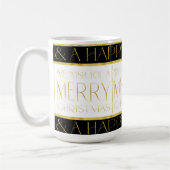 Zwart Goud Kerstmispatroon#35 ID1009 Koffiemok (Links)