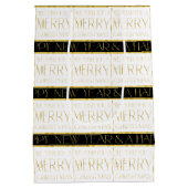 Zwart Goud Kerstmispatroon#35 ID1009 Medium Cadeauzakje (Achterkant)