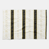 Zwart Goud Kerstmispatroon#35 ID1009 Theedoek (Horizontaal)