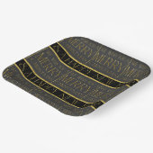 Zwart Goud Kerstmispatroon#35b ID1009 Papieren Bordje (Gebogen)