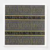 Zwart Goud Kerstmispatroon#35b ID1009 Servet (Voorkant)