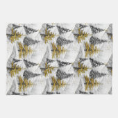 Zwart Goud Kerstmispatroon#4 ID1009 Theedoek (Horizontaal)