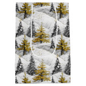 Zwart Goud Kerstmispatroon#4 ID1009 Verpakking Medium Cadeauzakje (Achterkant)