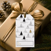 Zwart Goud Kerstmispatroon#5 ID1009 Cadeaulabel