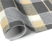 Zwart Goud Kerstmispatroon#7 ID1009 Cadeaupapier (Rol Hoek)