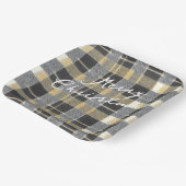 Zwart Goud Kerstmispatroon#7 ID1009 Papieren Bordje (Gebogen)