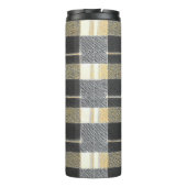 Zwart Goud Kerstmispatroon#7 ID1009 Thermosbeker (Achterkant)