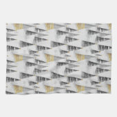 Zwart Goud Kerstmispatroon#8 ID1009 Theedoek (Horizontaal)