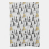 Zwart Goud Kerstmispatroon#8 ID1009 Theedoek (Verticaal)