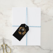 ZWART & GOUD KERSTORNAMENT CADEAULABEL (Met Touw)