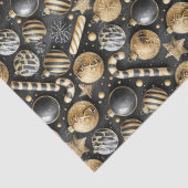 Zwart Goud Kerstpatroon#12 ID1009 Tissuepapier (Detail)