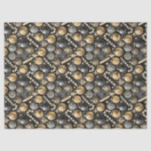 Zwart Goud Kerstpatroon#12 ID1009 Tissuepapier (Voorkant)