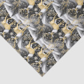 Zwart Goud Kerstpatroon#14 ID1009 Tissuepapier (Detail)