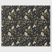 Zwart Goud Kerstpatroon#18 ID1009 Cadeaupapier (Vlak)