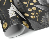 Zwart Goud Kerstpatroon#18 ID1009 Cadeaupapier (Rol Hoek)