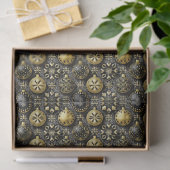 Zwart Goud Kerstpatroon#20 ID1009 Tissuepapier (Geschenk)