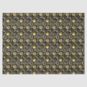 Zwart Goud Kerstpatroon#20 ID1009 Tissuepapier (Voorkant)