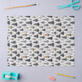 Zwart Goud Kerstpatroon#26 ID1009 Tissuepapier (Craft)
