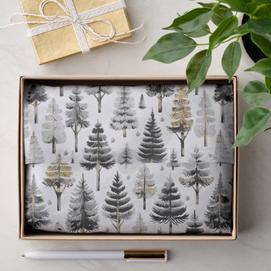 Zwart Goud Kerstpatroon#26 ID1009 Tissuepapier (Geschenk)