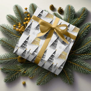 Zwart Goud Kerstpatroon#8 ID1009 Cadeaupapier