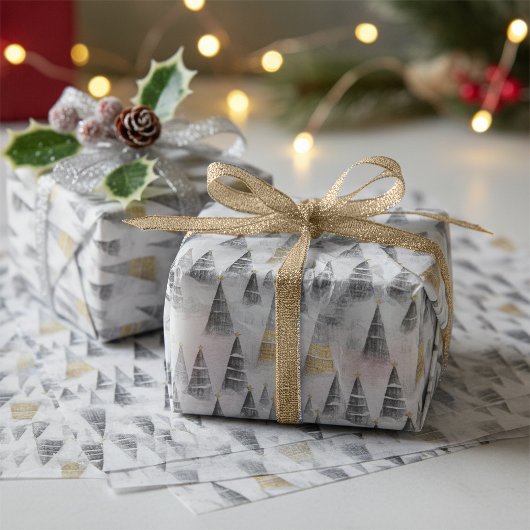 Zwart Goud Kerstpatroon#8 ID1009 Tissuepapier