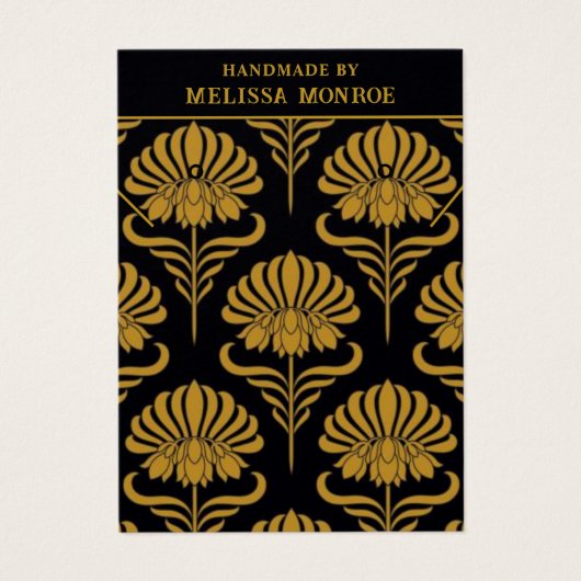  Zwart Goud Ketting Sieraden Display Kaart (Voorkant)