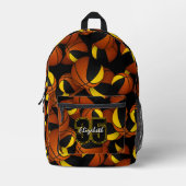 Zwart goud kinder basketbal team kleuren bedrukte rugzak (Voorkant)