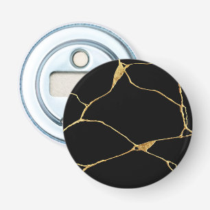 Zwart Goud Kintsugi Oude Kintsukuroi Button Flesopener