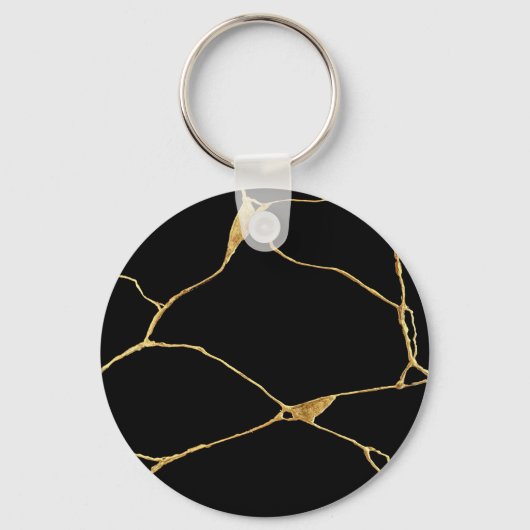 Zwart Goud Kintsugi Oude Kintsukuroi Sleutelhanger (Voorkant)