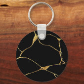 Zwart Goud Kintsugi Oude Kintsukuroi Sleutelhanger (Achterkant)