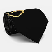 Zwart Goud Kintsugi Oude Kintsukuroi Stropdas (Opgerold)