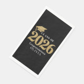 Zwart & Goud Klas van 2026 Servet (Hoek)